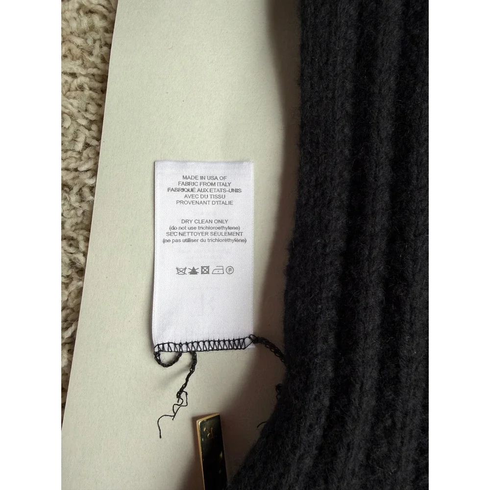 The Row Cashmere Merino Ribbed Side Zip Sweater Vest Black Made in USA M